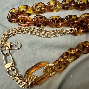 New resin brown gold bag chain